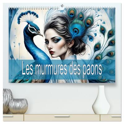 Picture of Les murmures des paons  (Calendrier mural 2026 DIN A2 vertical) calendrier de bureau