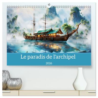 Picture of Le paradis de l'archipel  (Calendrier mural 2026 DIN A2 vertical) calendrier de bureau