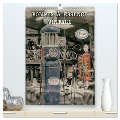 Picture of POMPES À ESSENCE VINTAGE  (Calendrier mural 2026 DIN A2 horizontal) calendrier de bureau