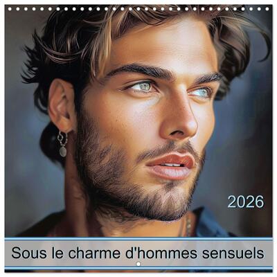 Picture of Sous le charme d'hommes sensuels (Calendrier mural carré 2026 30x30 cm) Calendrier double avec une page pour vos prises de notes