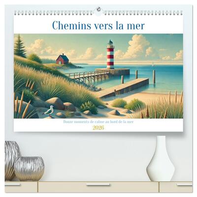 Picture of Chemins vers la mer  (Calendrier mural 2026 DIN A2 vertical) calendrier de bureau