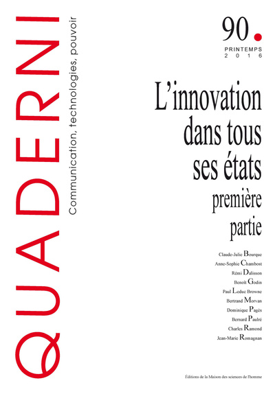 Picture of QUADERNI 90. L'INNOVATION DANS TOUS SES ETATS ( 1  PARTIE)