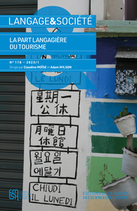 Image de LANGAGE & SOCIETE 178. LA PART LANGAGIERE DU TOURISME
