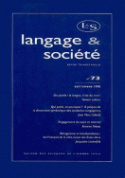 Picture of Langage et société, n° 73/septembre 1995