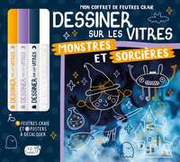 Image de MON COFFRET DE FEUTRES CRAIE - DESSINER SUR LES VITRES MONSTRES ET SORCIÈRES