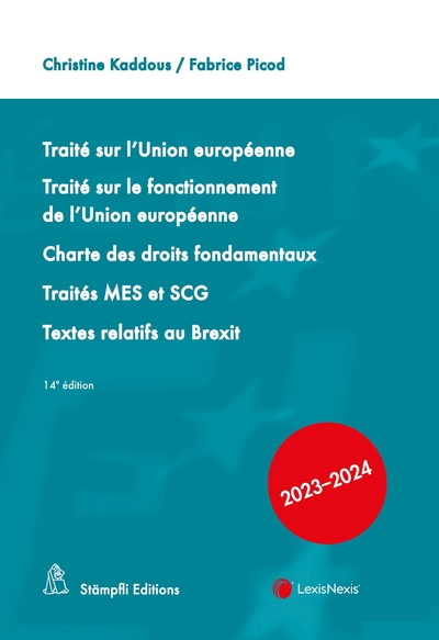 Picture of Traité sur l'Union européenne. Traité sur le fonctionnement de l'UE Charte des droits fondamentaux