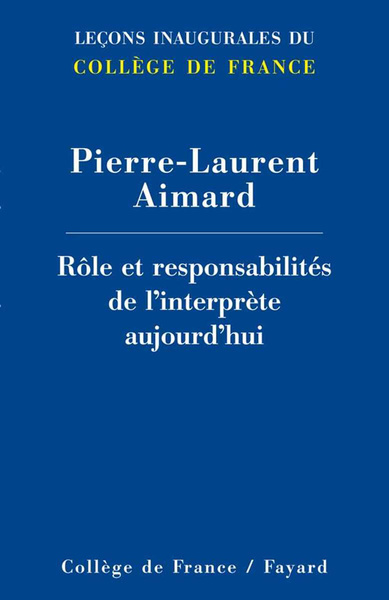 Image de ROLE ET RESPONSABILITES DE L'INTERPRETE AUJOURD'HUI