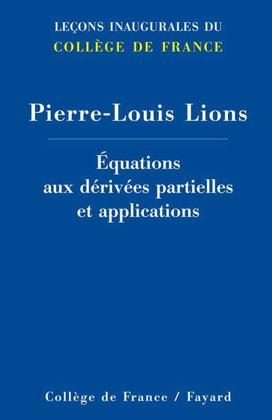Image de EQUATIONS AUX DERIVEES PARTIELLES ET APPLICATIONS