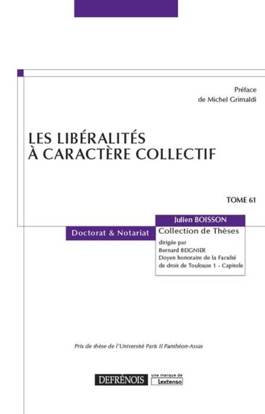 Image de LES LIBERALITES A CARACTERE COLLECTIF