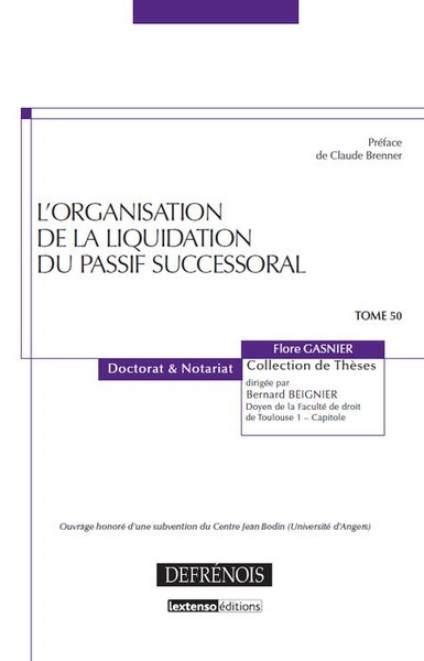 Image de l'organisation de la liquidation du passif successoral