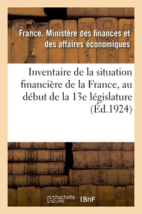 Image de Inventaire de la situation financière de la France, au début de la 13e législature