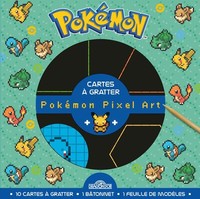 Image de Pokémon - Cartes à gratter Pixel - Pikachu, Bulbizarre, Salamèche, Carapuce