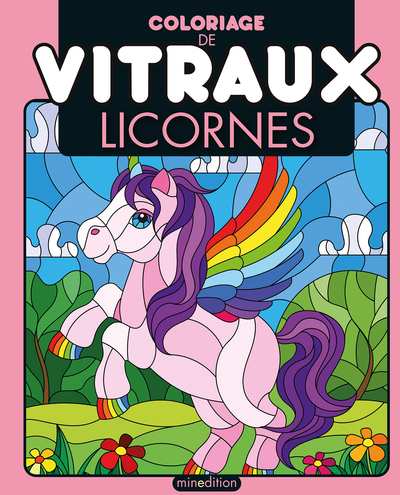 Image de Coloriage de vitraux - Licornes