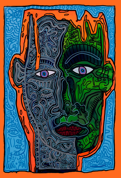 Image de Robert Combas. Labyrinthe de têtes