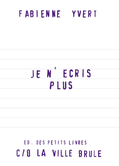 Picture of Je n'écris plus