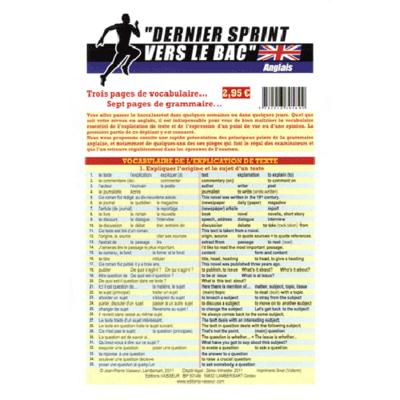 Picture of DERNIER SPRINT VERS LE BAC  ANGLAIS