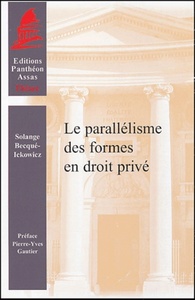 Image de LE PARALLÉLISME DES FORMES EN DROIT PRIVÉ