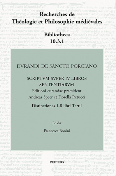 Picture of Durandi de Sancto Porciano Scriptum super IV libros Sententiarum. Distinctiones 1-8 libri Tertii