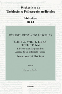 Picture of Durandi de Sancto Porciano Scriptum super IV libros Sententiarum. Distinctiones 1-8 libri Tertii