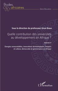 Picture of Quelle contribution des universités au développement en Afrique ? Volume II
