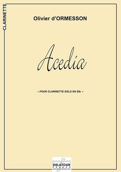 Picture of ACEDIA SONATE POUR CLARINETTE SOLO