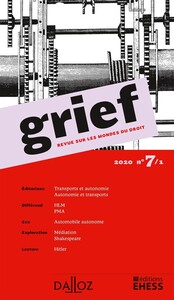 Picture of Grief, Revue sur les mondes du droit 2020 - N° 7 Partie 1