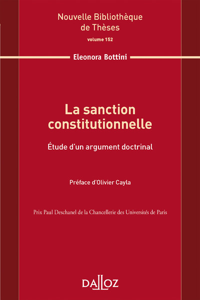 Image de La sanction constitutionnelle - Volume 152 Étude d'un argument doctrinal