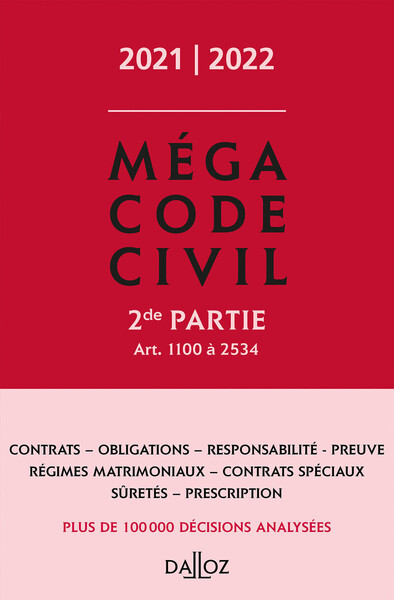 Image de Méga Code civil 2021-2022, 2e partie