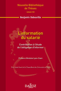 Picture of L'information du salarié - Volume 123 Contribution à l'étude de l'obligation d'informer