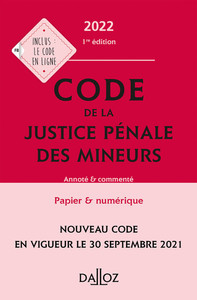 Image de Code de la justice pénale des mineurs 2022 - Annoté et commenté