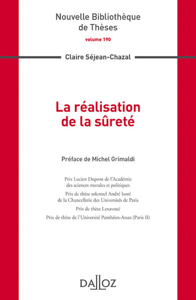 Picture of La réalisation de la sûreté - Volume 190