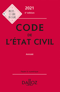 Image de Code de l'état civil 2021, annoté. 4e éd.