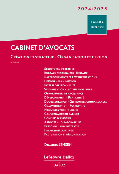 Image de Cabinet d'avocats 2024/2025. 3e éd. - Création et stratégie - Organisation et gestion