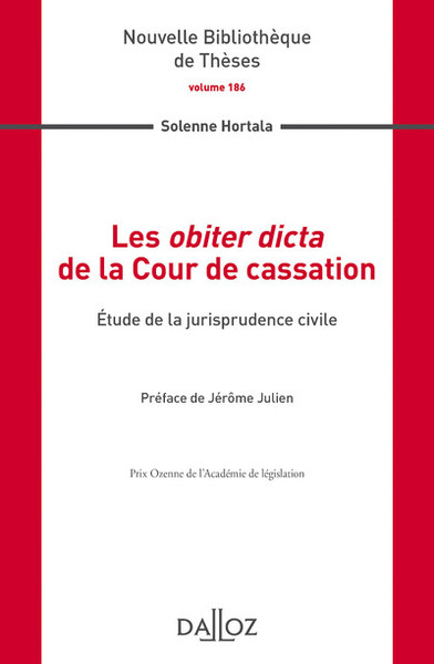 Picture of Les obiter dicta de la Cour de cassation - Étude de la jurisprudence civile - Volume 186