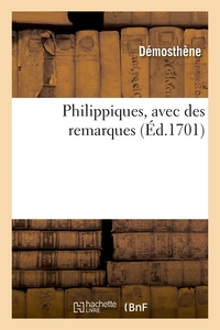 Image de Philippiques, avec des remarques