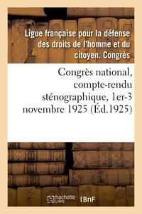 Picture of Congrès national, compte-rendu sténographique, 1er-3 novembre 1925