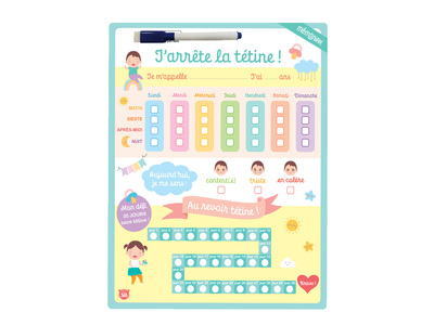 Image de Tableau effaçable - J'arrête la tétine !