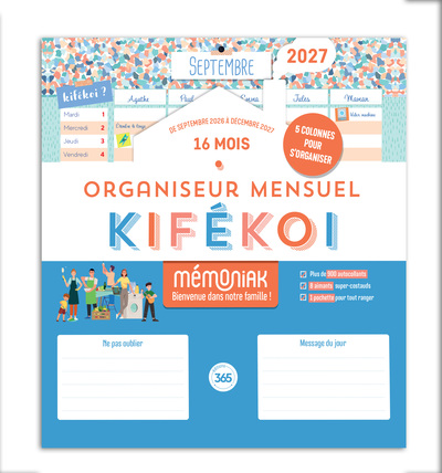 Image de Organiseur mensuel Mémoniak Kifékoi 2027 - 16 mois, septembre 2026-décembre 2027