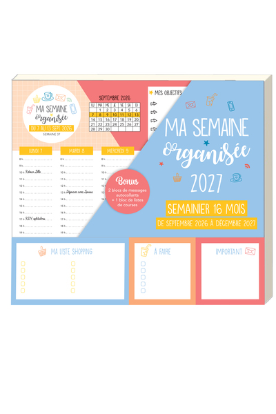 Picture of Ma semaine organisée 2027 - semainier 16 mois
