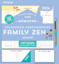Image de Mémopad   Calendrier hebdomadaire aimanté Mémoniak Family Zen 2026 12 mois