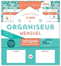 Picture of Organiseur calendrier mensuel aimanté sept. 2025-déc 2026 - Ambiance florale