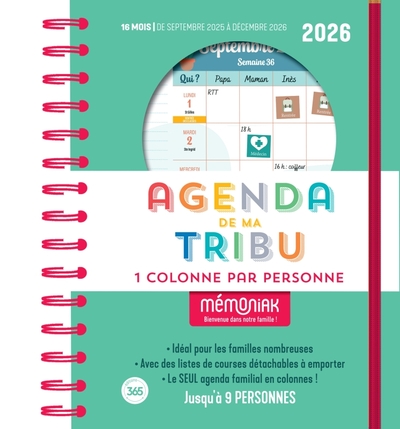 Picture of Agenda de ma tribu Mémoniak 2026 - une colonne par personne