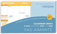 Image de Pad aimanté Calendrier hebdo sept. 2025-août 2026, mini prix mini place