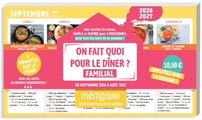 Image de Bloc On fait quoi pour le diner ? 12 mois, septembre 2026-août 2027