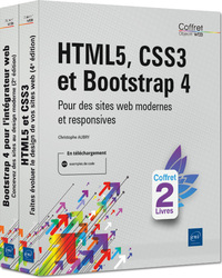 Picture of HTML5, CSS3 et Bootstrap 4 - Coffret de deux livres : Pour des sites web modernes et responsives