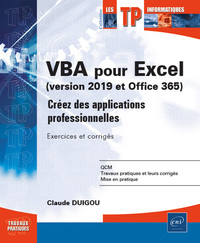 Image de VBA pour Excel (version 2019 et Office 365) - Créez des applications professionnelles : Exercices et