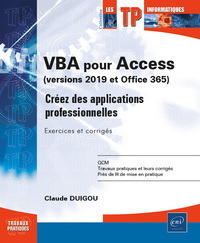 Image de VBA pour Access (version 2019 et Office 365) - Créez des applications professionnelles : Exercices e