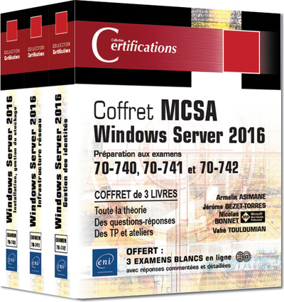 Picture of MCSA Windows Server 2016 - Coffret 3 livres : Préparation aux examens 70-740, 70-741 et 70-742