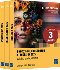 Picture of Photoshop, Illustrator et InDesign 2025 - Coffret de trois livres : Maîtrisez la suite graphique