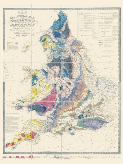 Image de Carte - Carte géologique de l'Angleterre et du Pays de Galle